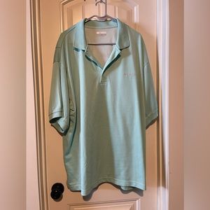 Columbia PFG Omnishade Polo Size XXL Mint Green Short Sleeve